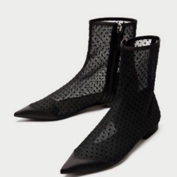 zara mesh booties